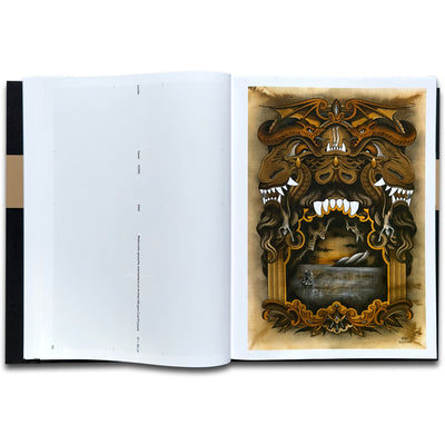 Open  inferno book American traditional tattoo paintings of the Divine Comedy by Stef Bastiàn Lucifer