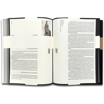 Open  inferno book American traditional tattoo paintings of the Divine Comedy by Stef Bastiàn text in Spanish 