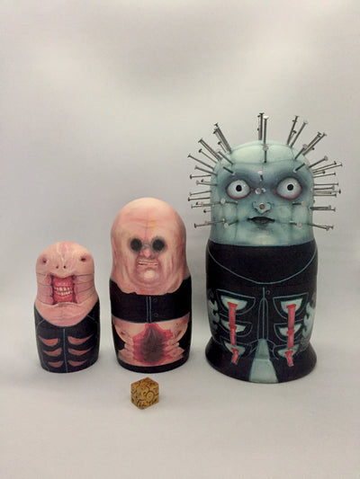 Russian tattoo doll for charity project by Mike Dorsey with hellraiser