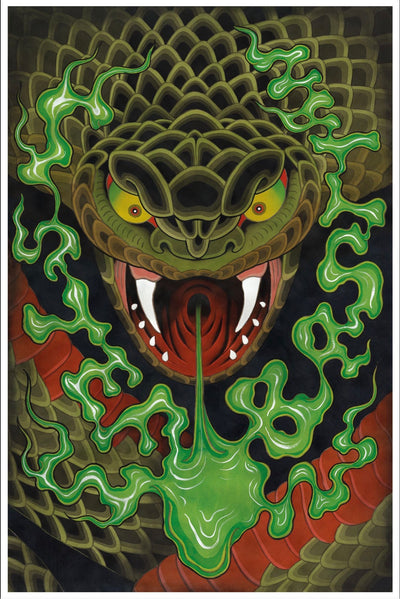 Tattoo painting with snake American traditional style for Stef bastian banner